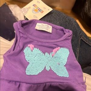 Build-A-Bear Purple and Blue Butterfly Tank Top